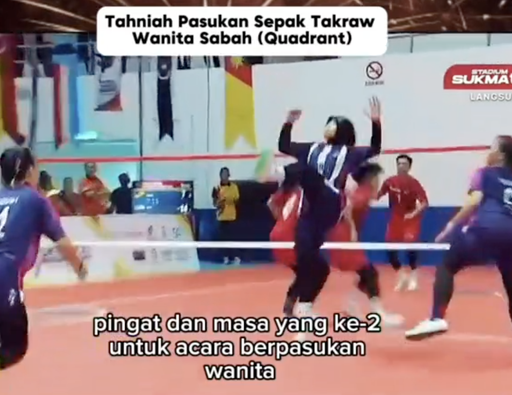 Libasan Sumandak Bertudung, Sabah Sapu Habis Acara Sepak Takraw Wanita SUKMA
